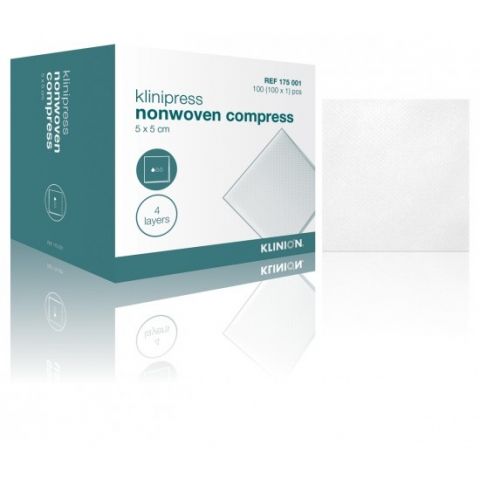 Klinion Mullkompresse nonwoven steril 4-lagig 5x5cm 100 stuck