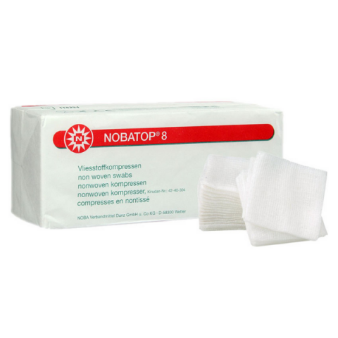 Nobatop non-woven Vliesstoff Mullbinde 4-lagig 5x5cm