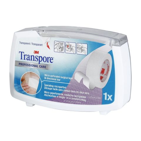 Transpore Pflaster 2,5cm x 5m auf Spender